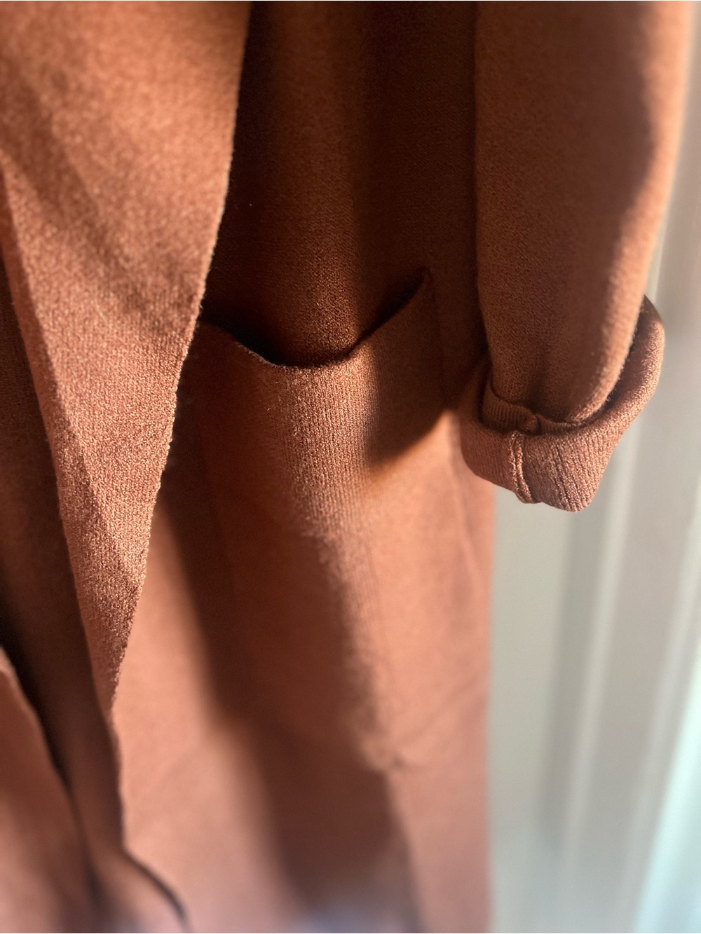 ANRABESS Women's Size XL Oversized Long Open Front Cardigan Caramel Casual NWT - Picture 6 of 13